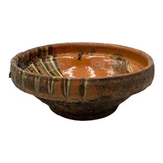 Antique Hungarian Folk Art Decorative Bowl For Sale