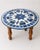 Indian 40" Round Genuine Lapis Lazuli Stone Inlay Mosaic Table For Sale - Image 3 of 5