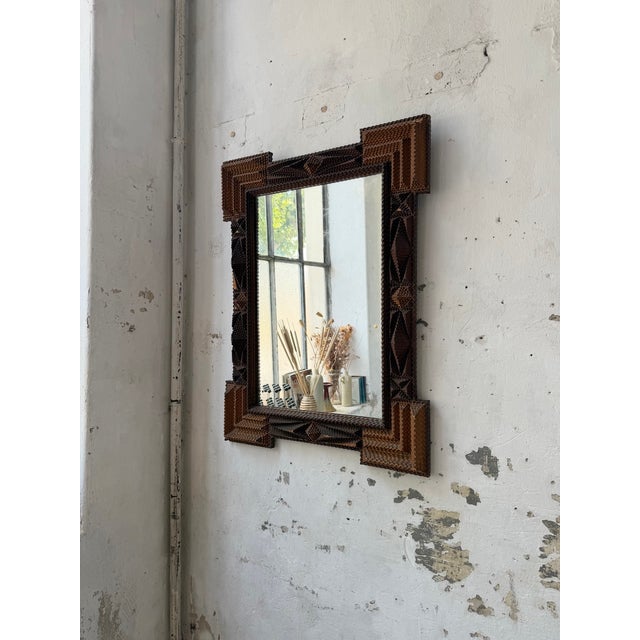 Folk Art Tramp Mirror, France, 1900s For Sale - Image 6 of 18