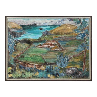Looking Down at the Ranch, Abstract Expressionist Landscape by Alma B. Leamey For Sale