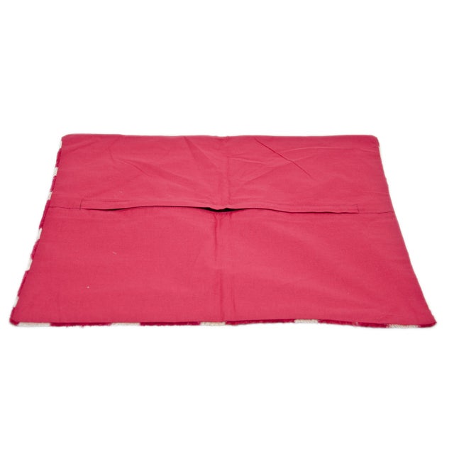 Just Reduced! Free local pick up. This unique pillow is brought to us by Staprans Design. It is made from red and silver...
