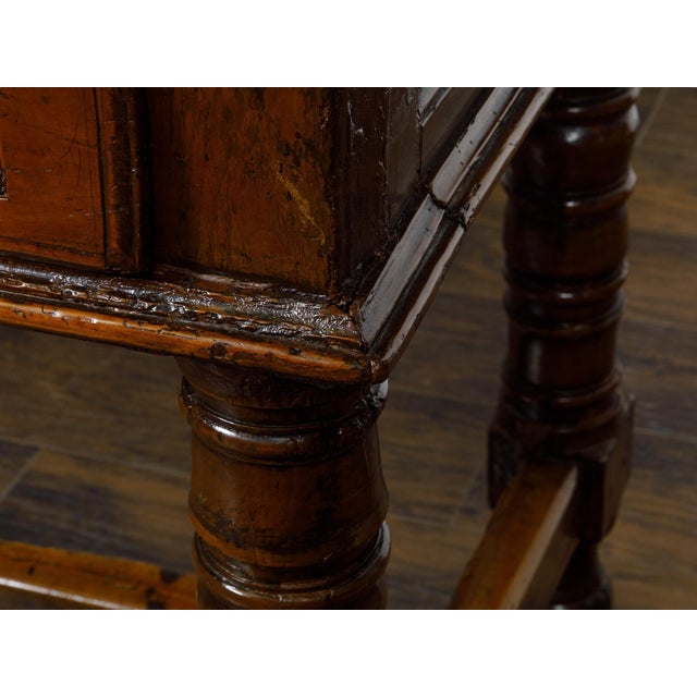Spanish 18th Century Spanish Walnut Console Table with Carved Drawers and Baluster Legs For Sale - Image 3 of 12