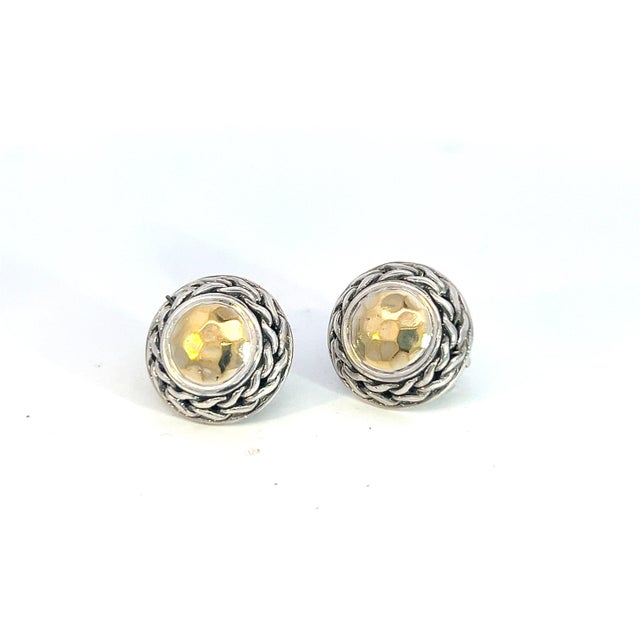 Authentic John Hardy Estate Post Palu Clip-on Earrings Sterling Silver 22k Y Gold DETAILSStyle: Post Palu Clip-on...