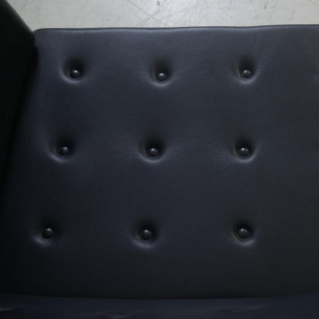 Black Spokeback Sofa in Black Leather by Børge Mogensen, 1988 For Sale - Image 8 of 18