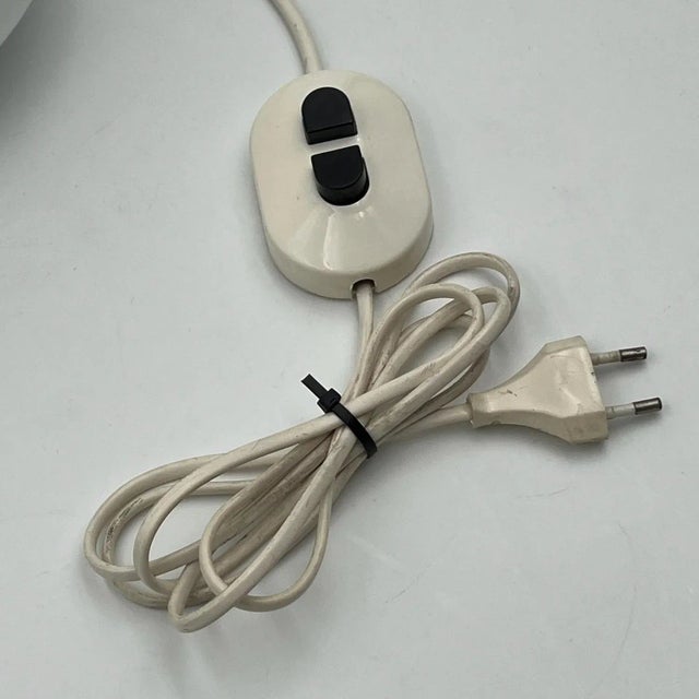 White Large Murano Handmade Glass Table Lamp with Ice Crystal Effect, 1960s For Sale - Image 8 of 11