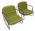 Rocking Chairs in Green Leather, Set of 2 For Sale