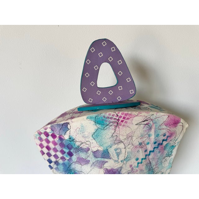 1990s Vintage Postmodern Sculptural Art Ceramic Vase by Zufelt For Sale - Image 9 of 11