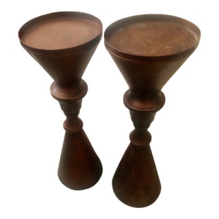 Vintage Copper Candlesticks, Pair For Sale