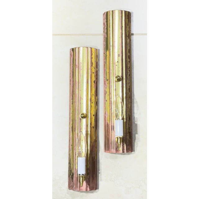 One of a Kind Pair of Joseph Malekan Repurposed Solid Bronze Sconces For Sale - Image 9 of 14