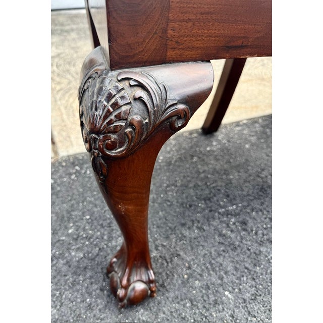 Vintage Mahogany Set of 4 English Chippendale Style Dining Chairs Ball and Claw Feet For Sale In Boston - Image 6 of 17