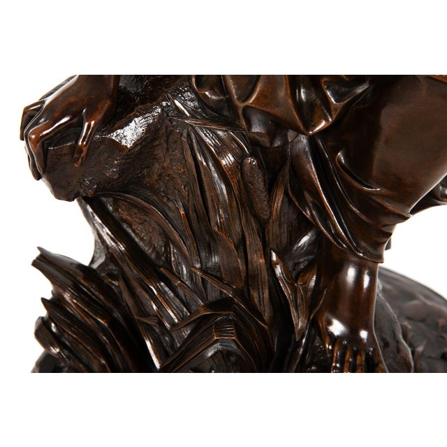 French Bronze Sculpture “La Fil De La Vierge” by Pierre-Emile Hebert Ca. 1880 For Sale - Image 15 of 18