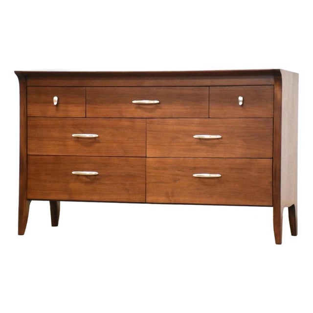 1960s Refinished Walnut Dresser by Drexel Profile For Sale