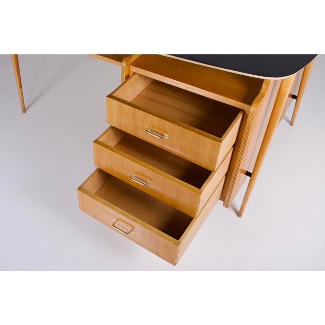 Black Vintage Desk in Ash, 1950s For Sale - Image 8 of 13