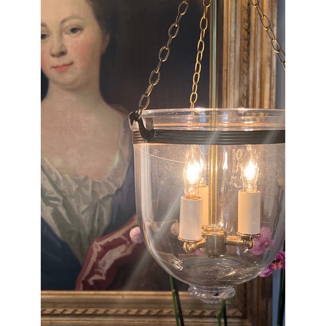 Traditional AntiquePetite Glass & Brass Bell Jar. For Sale - Image 3 of 7