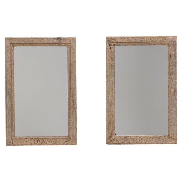 Brown 1900s French Oak Wall Mirrors - A Pair For Sale - Image 8 of 18