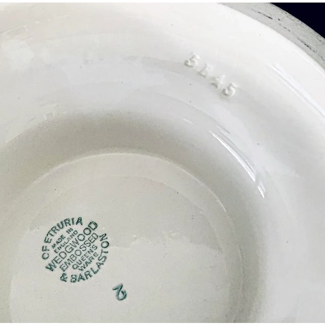 Wedgwood Queen’s Ware Pedestal Bowl With Ram’s Head Handles For Sale - Image 9 of 10