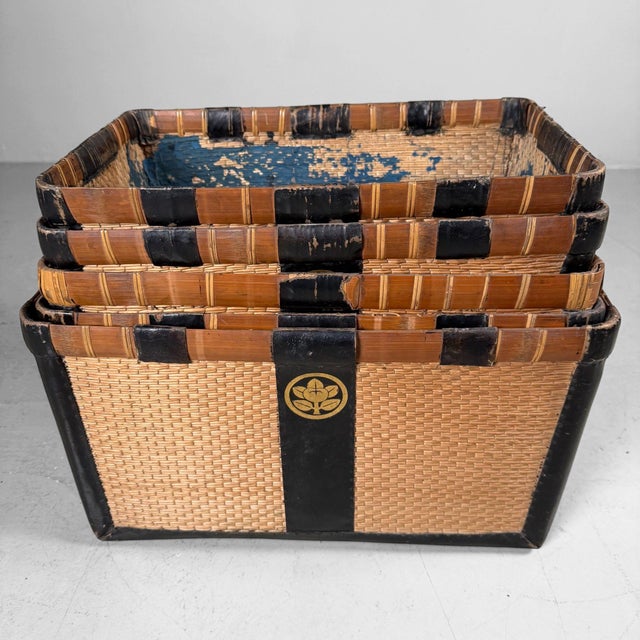 Japanese Woven Kōri Storage Baskets, 1890s, Set of 5 For Sale - Image 9 of 18