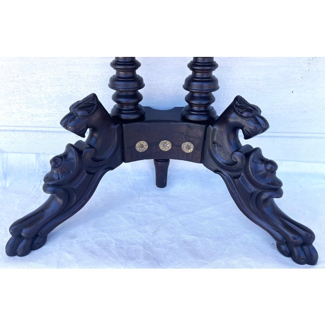 Neo-Renaissance Historic Revival Style Black and Brown Console Table, Late 19th-Early 20th Century For Sale - Image 9 of 18