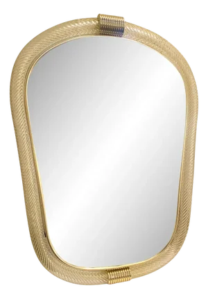 Venetian Torciglione Torchon Murano Glass Wall Mirror by Simoeng