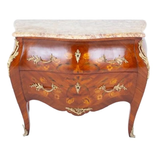French Empire Commode Bombe Chest of Drawers, 1890s For Sale