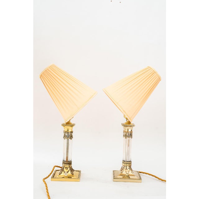 Art Deco Table Lamp with Fabric Shade, Vienna, Austria, 1920s For Sale - Image 9 of 18