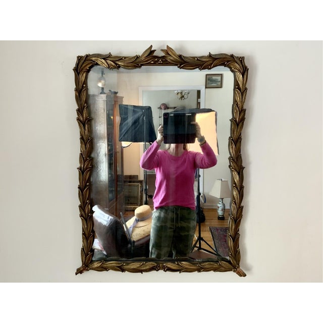 Vintage Rococò Style Gilt Wood Rectangular Wall Mirror For Sale - Image 9 of 9