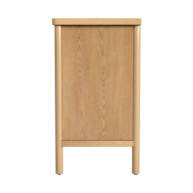 2020s Lennon 34 in. W Rectangular Wood 3 Drawer Rounded Leg Dresser, Light Natural Wood For Sale - Image 5 of 8
