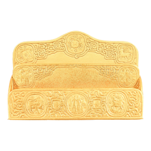Tiffany Studios New York Zodiac Pattern Bronze Doré Letter Rack