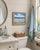 Original oil on canvas by Ericson. Painted in a soft, impressionistic style, the artwork captures a peaceful beach scene...