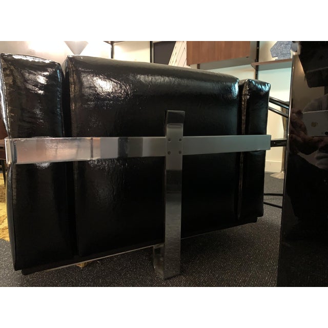 Italian Club Chairs in Black Vinyl and Steel by Luigi Caccia Dominioni for Azucena, 1960s, Set of 2 For Sale - Image 12 of 13