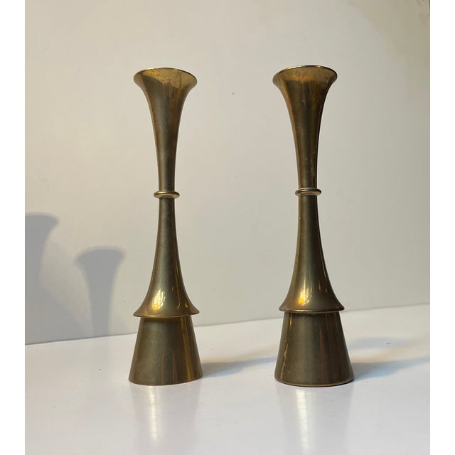 Vintage Candleholders in Brass by Jens Harald Quistgaard, 1960s, Set of 2 For Sale - Image 4 of 7