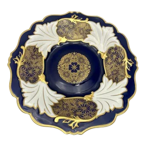 1950s-80s Extra Large Vintage Germany Weimar Cobalt Porcelain Platter "Jutta"