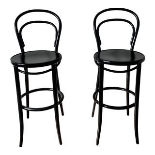 Dwr Era Black Barstools- a Pair For Sale