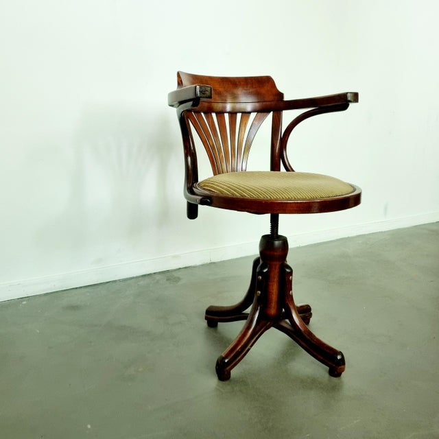Captains Desk Chair by Michael Thonet for Ligna, 1950s For Sale - Image 3 of 9