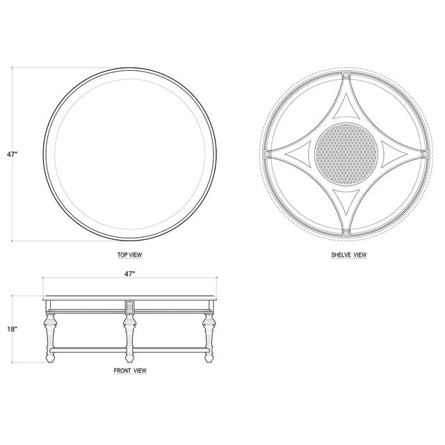 French Provincial French Provincial Round Coffee Table in Gray For Sale - Image 3 of 5