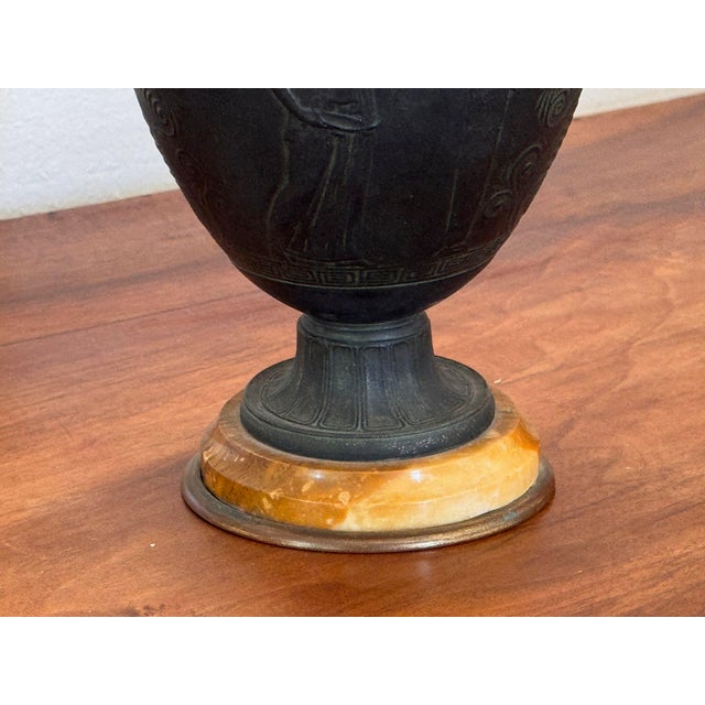19th Century 19th Century Italian Grand Tour Urn With Swan Handles on Marble Base For Sale - Image 5 of 9