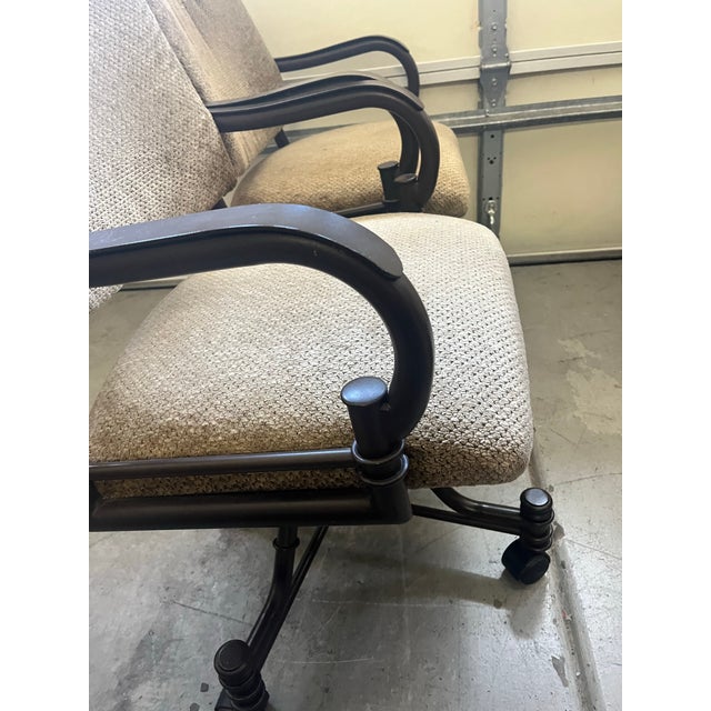 Transitional Tempo Furniture Bullseye Swivel & Tilt Caster Dining Armchair Arm Chair (Usa) -4 Available For Sale - Image 3 of 10