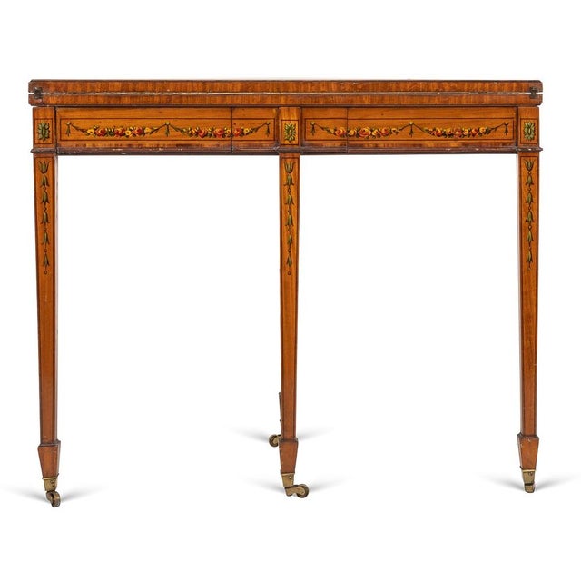 19th Century Georgian Demi Lune Games Console Table, 1800s For Sale - Image 6 of 18