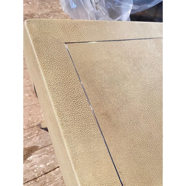 Writing Desk in Faux Shagreen With Walnut Writing Surface. For Sale - Image 10 of 17