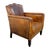 Antique French Moustache Cognac Leather Club Chair, 1920s, in Good conditions. Designed 1920 to 1949