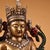 Vintage Gilt Bronze Seated Buddha Statue With Polychrome Accents and Figural Base For Sale - Image 4 of 9