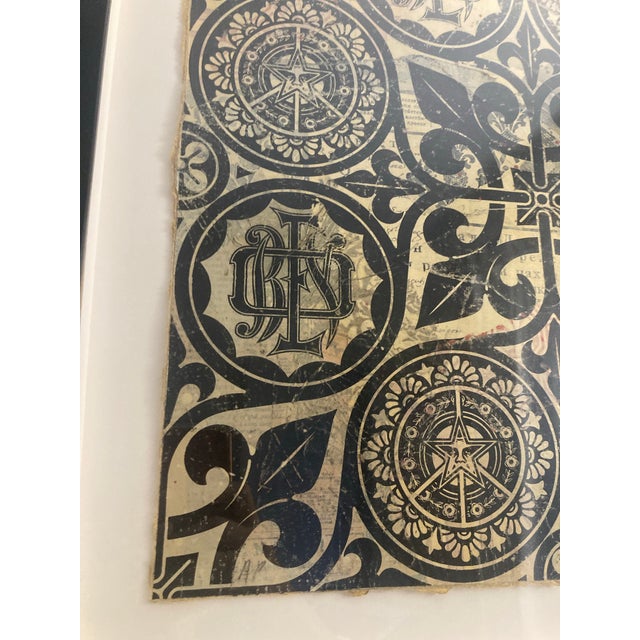 Wood Shepard Fairey Ap Rise Above Peace Patterns Hand Painted Mixed Media Collage Ap 1/1 2006 For Sale - Image 7 of 12