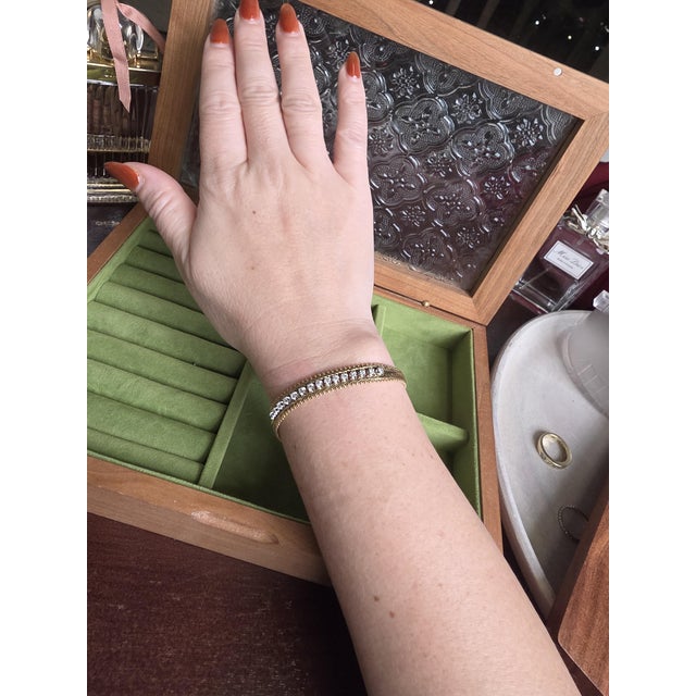 Modern Vintage Italian 14k Gold 0.50 Carats Diamond Flexible Bracelet For Sale - Image 3 of 6