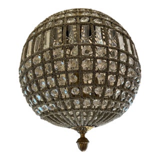 Prism Encrusted Round Pendant Chandelier For Sale
