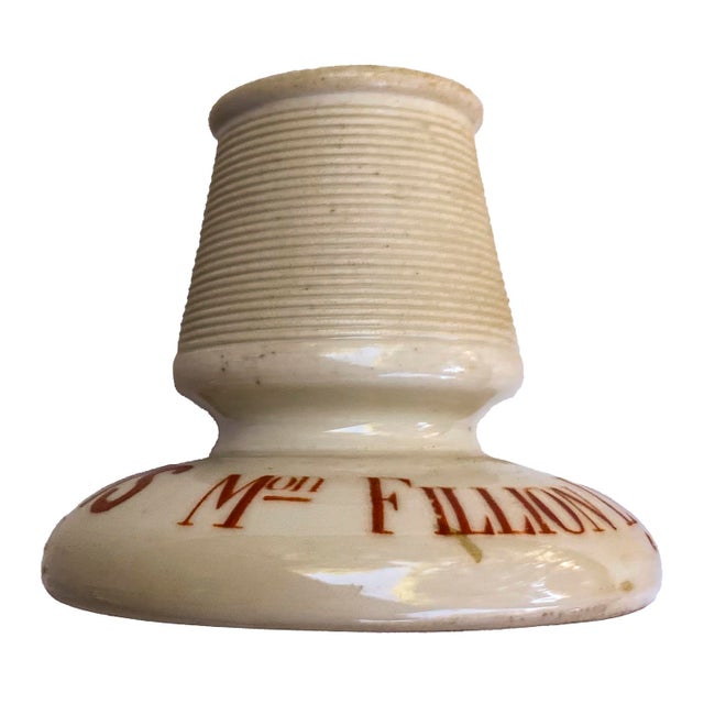 Antique French Exlixir Gaulois Liqueur Ceramic Match Stick Holder For Sale - Image 4 of 8