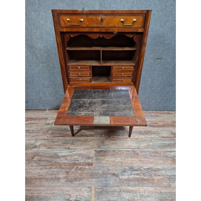Late 18th Century LXVI Marquetry Drop-Front Secretary For Sale - Image 6 of 11