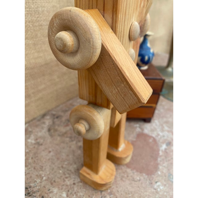 Folk Art Carved Wood Robot, Geometric Figure, Signed 1989 For Sale - Image 13 of 14