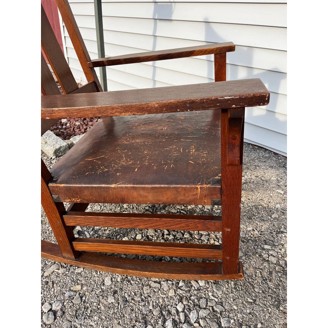 1920s 1920s Gustav Stickley Model 365 Oak Rocking Chair For Sale - Image 5 of 7