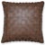 Luxury Handwoven Brown Genuine Leather Basket Weave Pillow 18x18 | Handmade Woven Leather Cushion For Sale - Image 4 of 7