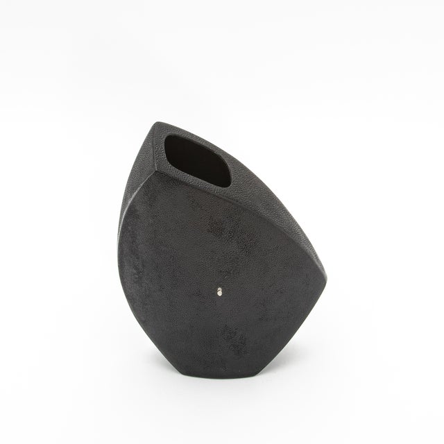 Black Modern Shagreen Vase by R&y Augousti For Sale - Image 8 of 9